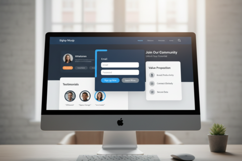 signup landing elements
